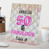 Signe De Table Or rose 50 Fabuleux 50e anniversaire (In SItu)