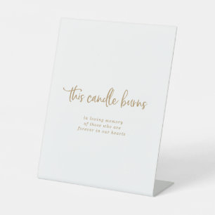 Signe De Table Or rustique Cette bougie brûle le mémorial Mariage