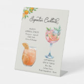 Signe De Table Orange Blossom Bride Groom Cocktails Bar Mariage (Recto)