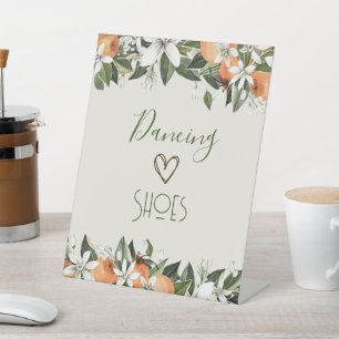 Signe De Table Orange et fleurs élégantes florales