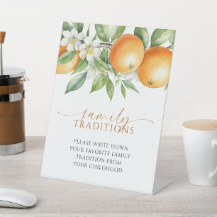 Signe De Table Orange Floral Traditions Familiales Préférées Jeu