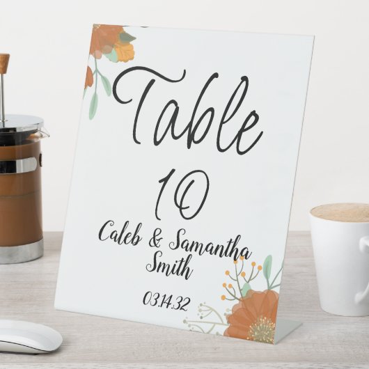 Signe De Table Orange flower wedding (In SItu)