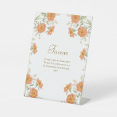 Signe De Table Orange Rose Wedding Favors Sign (Recto)