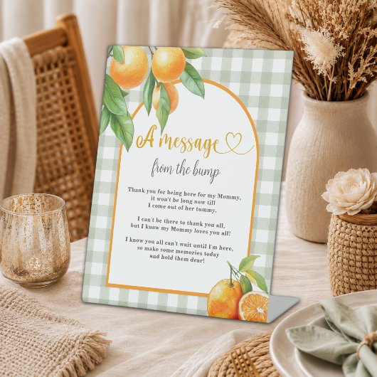 Signe De Table Oranges Un message de la grossesse Baby Shower