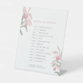 Signe De Table Orchid pink sage green wedding order of event (Recto)