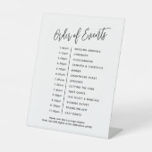 Signe De Table Ordre des événements de mariage simple noir et bla (Recto)