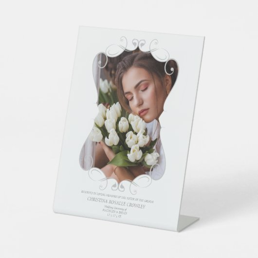 Signe De Table Ornamental Reserved Wedding Seat Tribute Loved One (Recto)