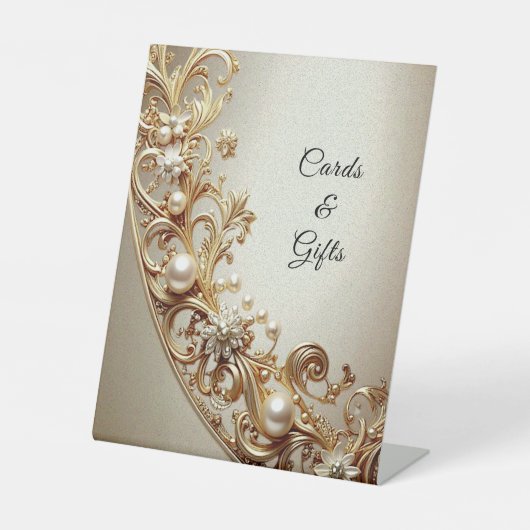 Signe De Table Ornate Gold Flourish Tabletop Signs (Recto)