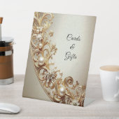 Signe De Table Ornate Gold Flourish Tabletop Signs (In SItu)