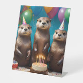 Signe De Table Otter Triplets Anniversaire, (Recto)