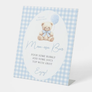 Signe De Table Ours bleu Teddy Mimosa bar Maman-osa Baby Boy Douc