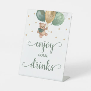 Signe De Table Ours en peluche Profitez de quelques boissons Bar