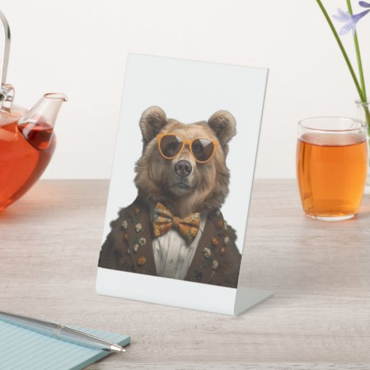 Signe De Table Ours mignon (In SItu)