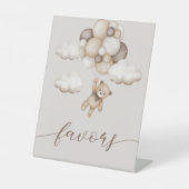 Signe De Table Ours mignon Avec Ballons Faveurs (Recto)