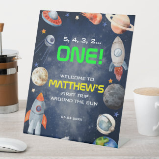 Signe De Table Outer Space First Birthday Welcome