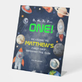 Signe De Table Outer Space First Birthday Welcome (Recto)