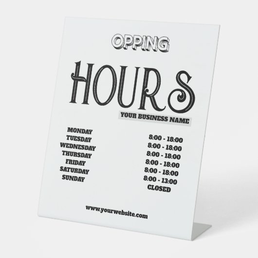 Signe De Table Ouverture d'entreprise avec logo noir minimal mode (Recto)