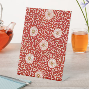 Signe De Table Owen Jones Ornement Chinois Fleurs Rouges et Blanc