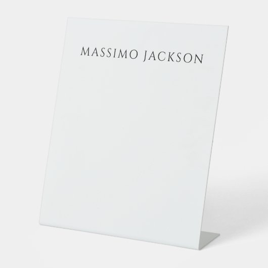 Signe De Table Own Name Calligraphy Chic Plain Simple Black White (Recto)