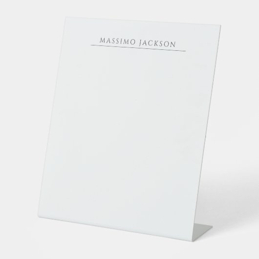 Signe De Table Own Name Calligraphy Chic Plain Simple Black White (Recto)