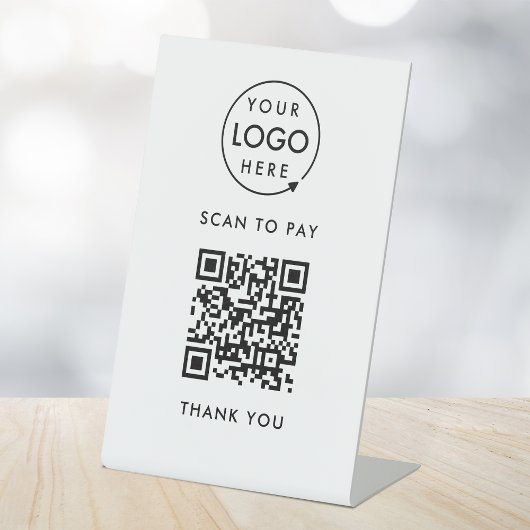Signe De Table Paiement de code QR | Analyse sans contact du logo