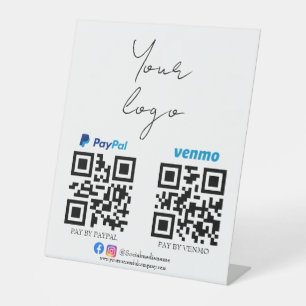Signe De Table Paiement de code QR analyser pour payer le logo