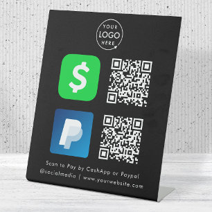 Signe De Table Paiement de code QR CashApp Paypal numérisation