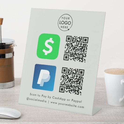 Signe De Table Paiement de code QR | CashApp Paypal numérisation  (In SItu)