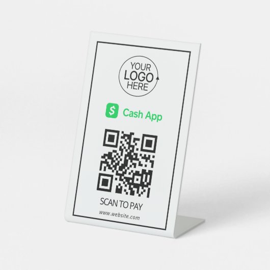 Signe De Table Paiement de code QR de l'application Cash Ajouter  (Recto)