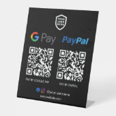 Signe De Table Paiement de code QR | Google Pay & Paypal Analyser (Recto)