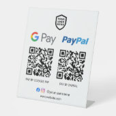Signe De Table Paiement de code QR | Google Pay & Paypal Analyser (Recto)