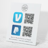 Signe De Table Paiement de code QR | Logo d'analyse Venmo & Paypa
