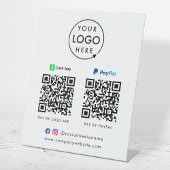 Signe De Table Paiement de code QR | Logo de numérisation Paypal 