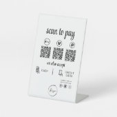 Signe De Table Paiement de code QR - Logo d'entreprise de numéris (Recto)