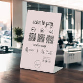 Signe De Table Paiement de code QR - Logo d'entreprise de numéris