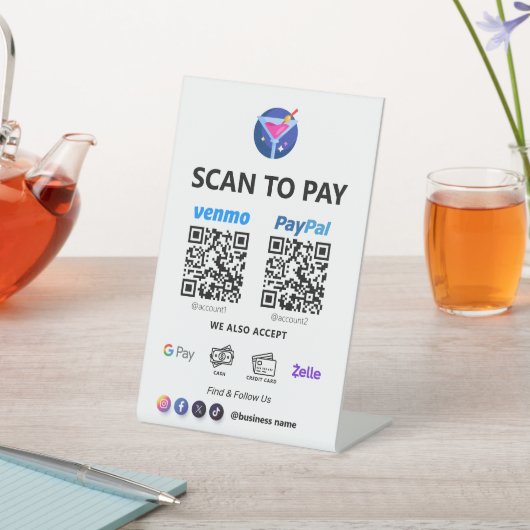 Signe De Table Paiement de code QR multiple | Analyse blanche pou (In SItu)