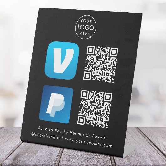 Signe De Table Paiement de code QR | Venmo & Paypal Scan pour pay