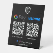 Signe De Table Paiement de code QR | Venmo & Paypal Scan pour pay (Recto)