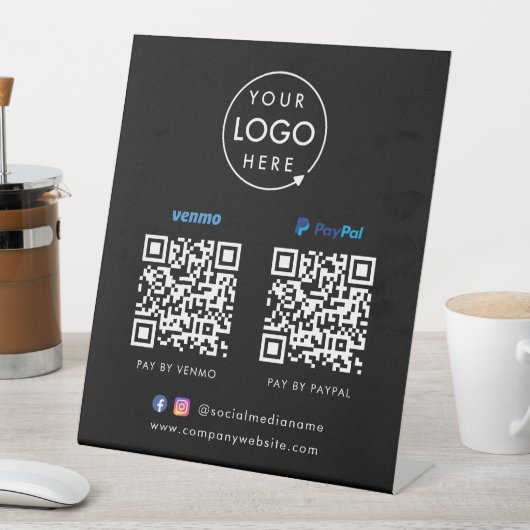 Signe De Table Paiement de code QR | Venmo Paypal Scan pour payer (In SItu)
