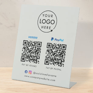 Signe De Table Paiement de code QR Venmo Paypal Scan pour payer