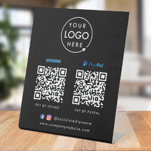 Signe De Table Paiement de code QR Venmo Paypal Scan pour payer