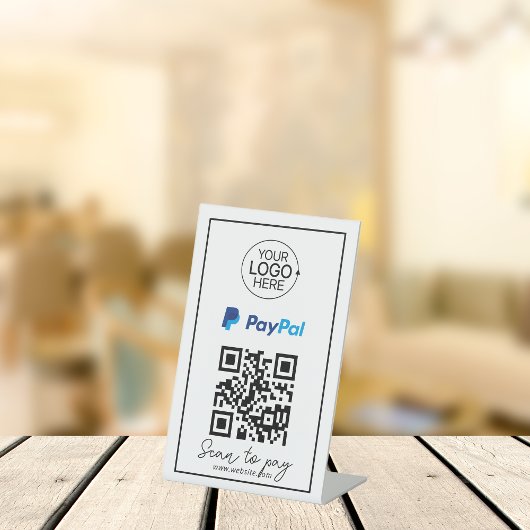 Signe De Table Paiement du code QR PayPal Ajouter un logo Script