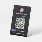 Signe De Table Paiement du code QR PayPal | Analyser pour payer l (Recto)