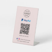 Signe De Table Paiement du code QR Paypal | Analyser pour payer l (Recto)