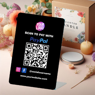 Signe De Table Paiement du code QR PayPal   Analyser pour payer l
