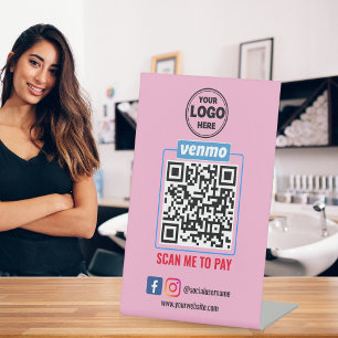 Signe De Table Paiement du code QR Venmo   Analyse de la masse po