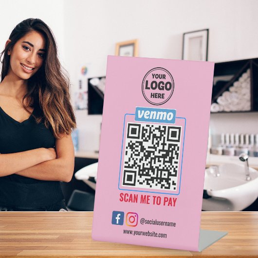 Signe De Table Paiement du code QR Venmo | Analyse de la masse po