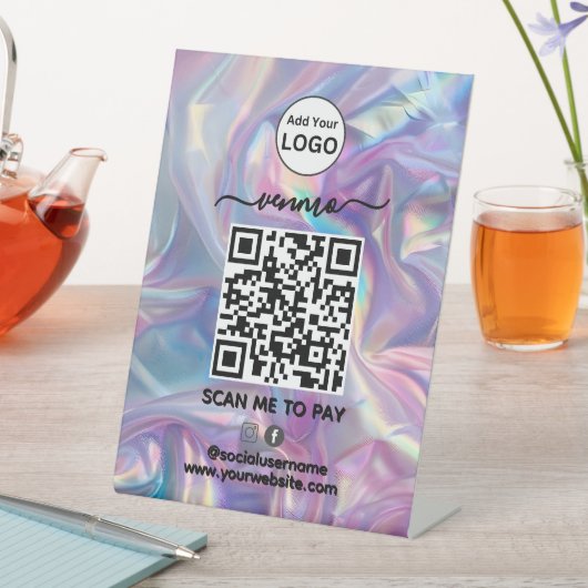 Signe De Table Paiement du code QR Venmo | Analyser pour payer le (In SItu)