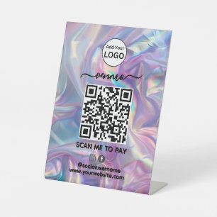 Signe De Table Paiement du code QR Venmo   Analyser pour payer le