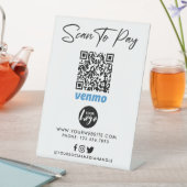 Signe De Table Paiement du code QR Venmo | Logo de numérisation v (In SItu)